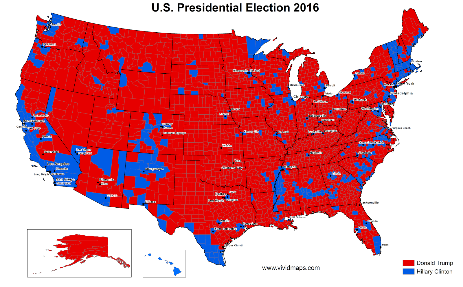 election presidential results county map trump counties maps vote crime won usa states vividmaps who united obama blue red increase
