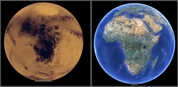 Mars And Earth A Comparison Of Surface Maps And Some