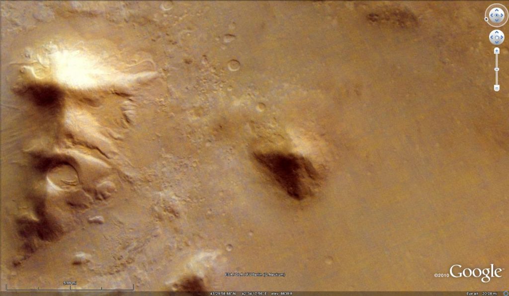 face of mars from different angle