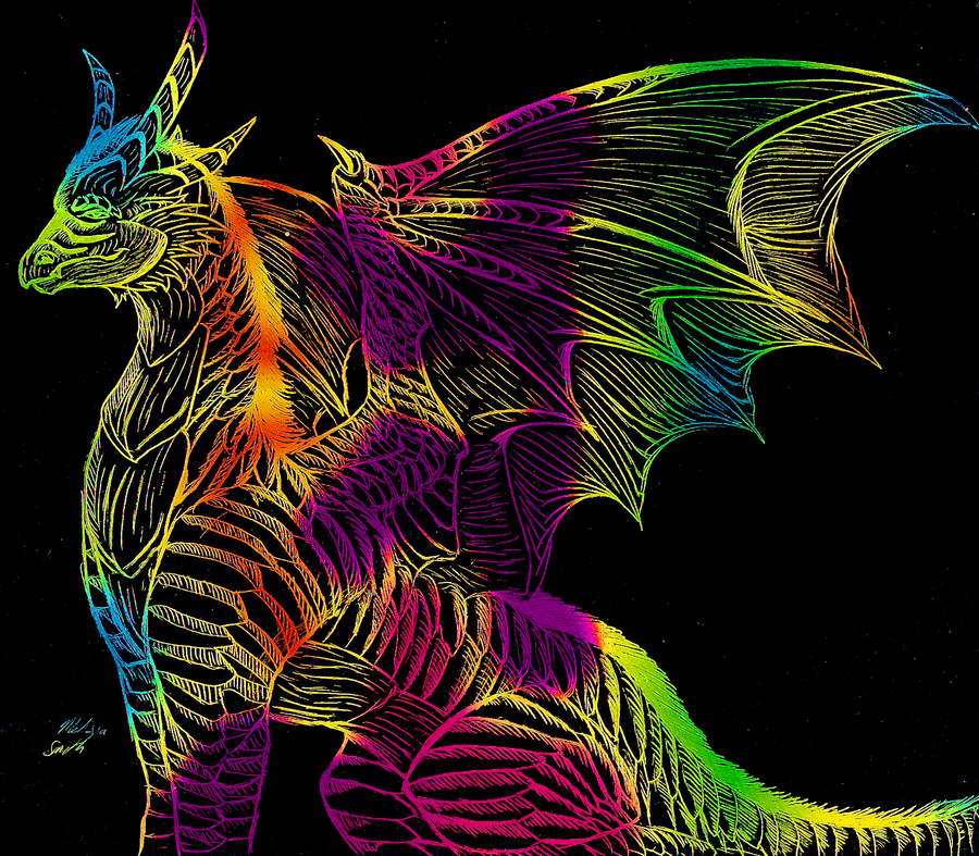 Rainbow dragon. Драгон Рейнбоу. Граттаж дракон. Граттаж техника дракон. Радужный дракон.