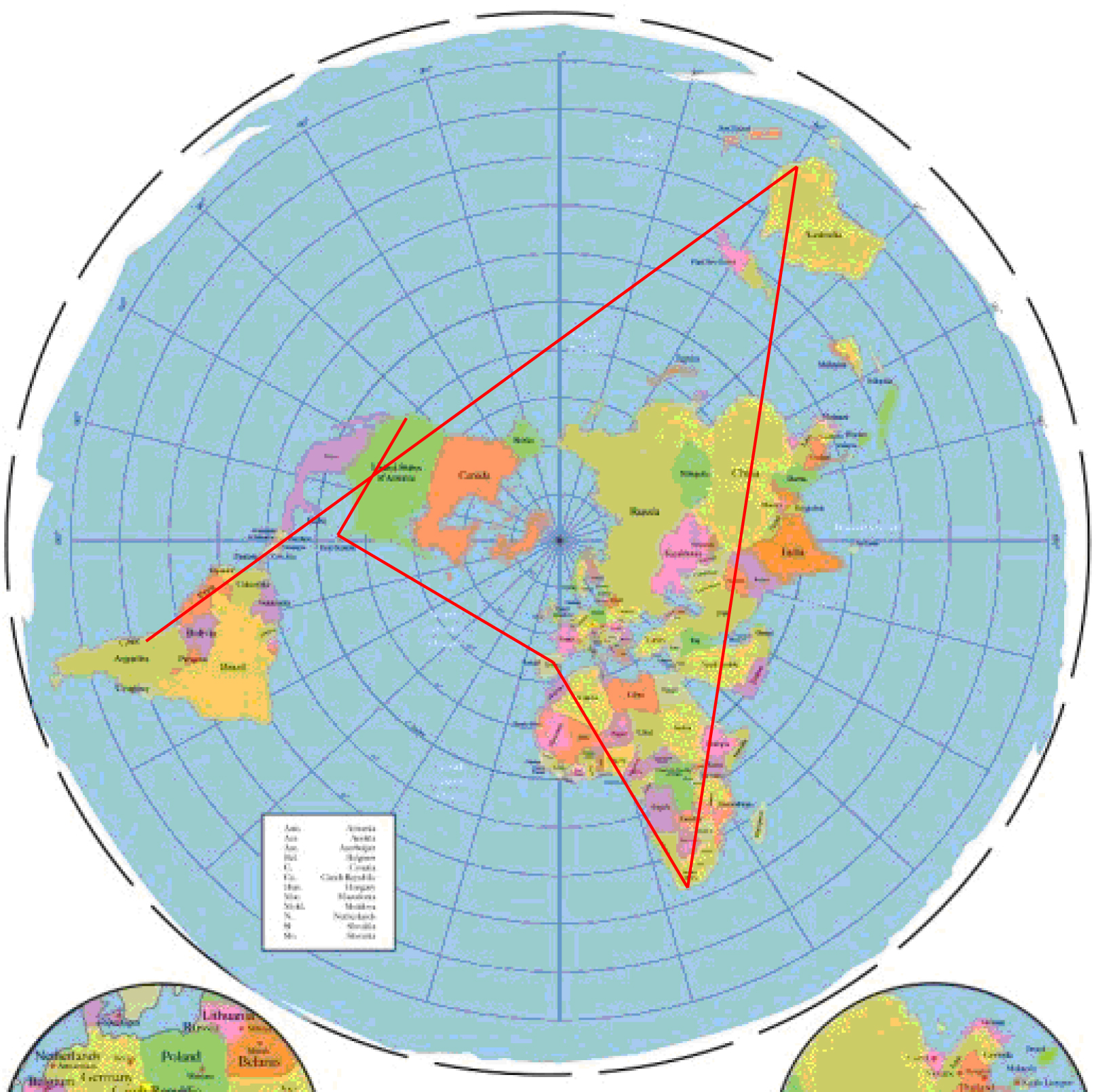 Карта мира плоской земли