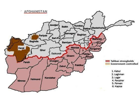 Талибан карта в афганистане