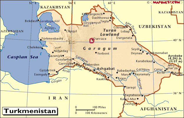 Туркменистан карта географическая